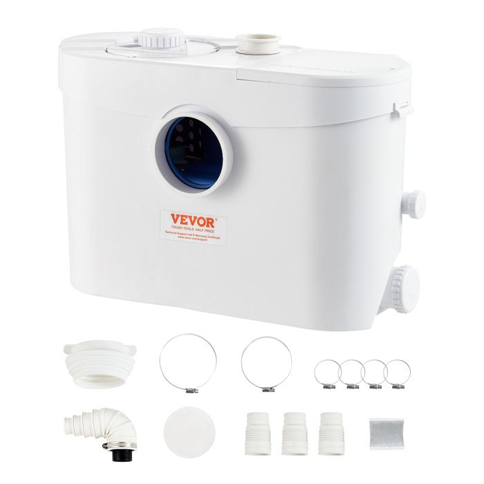 Broyeur sanitaire 700 W pour WC-VEVOR-avec 3 Entrées deau 9600 L/h Levage 10 m