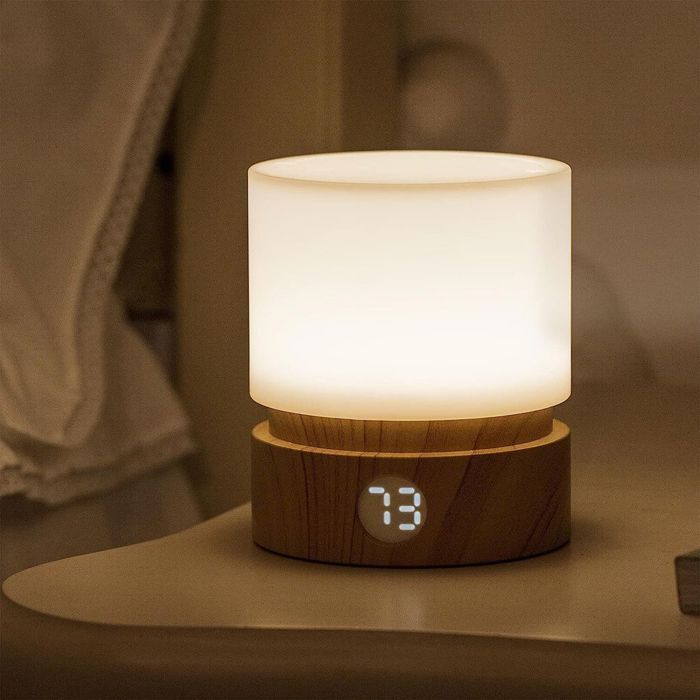 Lampe de bureau veilleuse avec minuterie 3 modes intensit variable 3000K batterie rechargeable intgre YYV