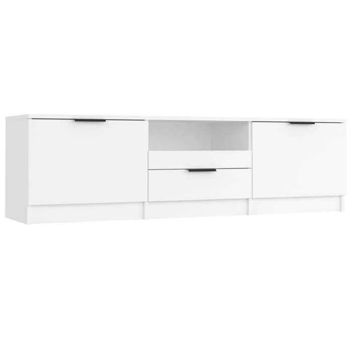 Printemps/été 2025 Meuble TV Blanc - JM - Armoire Basse Salle de Séjour Intérieur - 140x35x40 cm Bois dingénierie EU3193