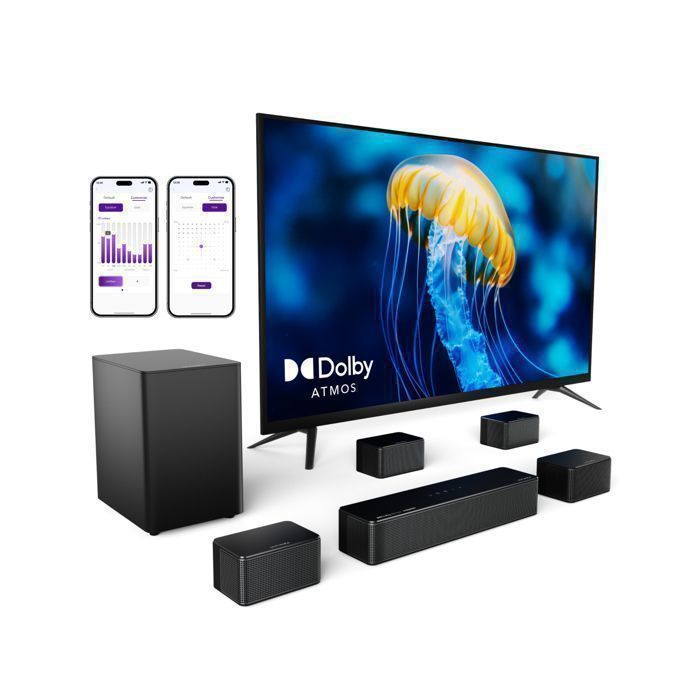ULTIMEA Barre de Son Dolby Atmos 7.1 avec Caisson de Basse pour Home Cinéma 500W
