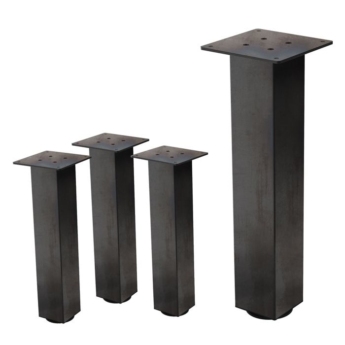 Lot de 4 pieds de table ML-Design H42 cm gris foncé en acier industriel profil carré 8x8 cm I-design Lot de 4 pieds de table ML-Design H42 cm gris foncé en acier industriel profil carré 8x8 cm I-design