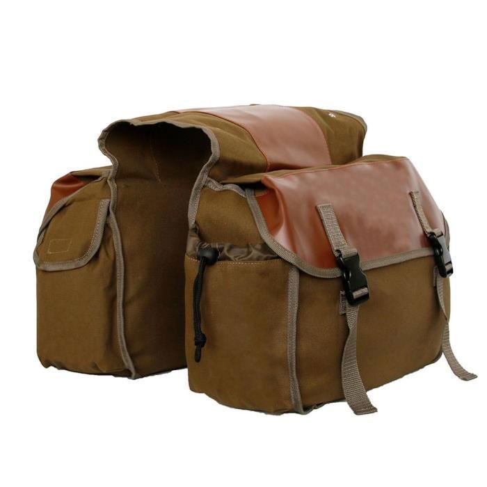 Accessoire vélo Sac de selle en cuir pour moto sacoche étanche en toile pour cycles nouvelle collection- Chocolat[A7] PZCC