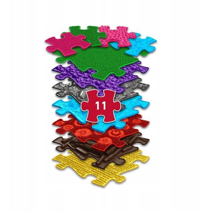 Tapis pour puzzle Askato Tapis sensoriel orthopédique 11 en 1 taille moyenne 11 puzzles Sensoryka Muffik / Mfk-021-01