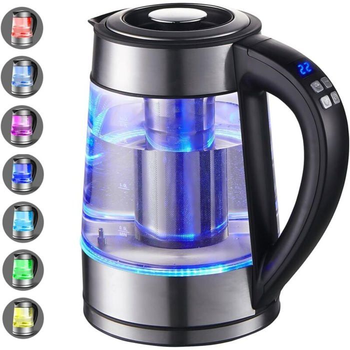 Bouilloire Électrique En Verre 1.8 Éclairage Led Illumination Cristal
