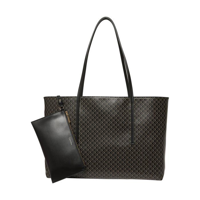 Calvin Klein Coated Emblem - Grand sac cabas Noir LV04F3266G-2XA