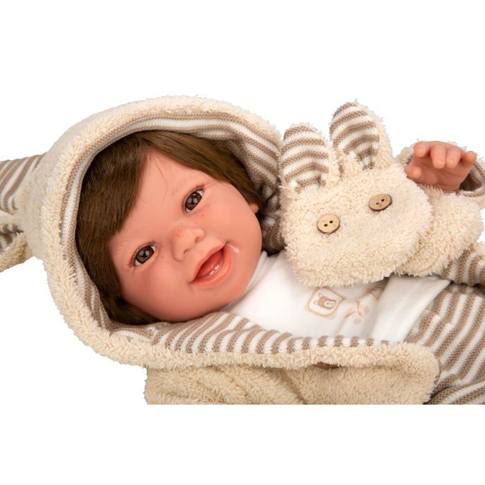 Poupée réaliste - Arias - Zoe - 45 cm - Beige et Blanc - Poids réaliste - Vinyle parfumé vanille - Tétine incluse