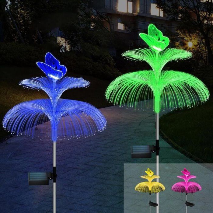 Lampe solaire jardin - MICH - 2 pièces - Changement de couleur LED - Étanche IP65 - 8-12 heures déclairage