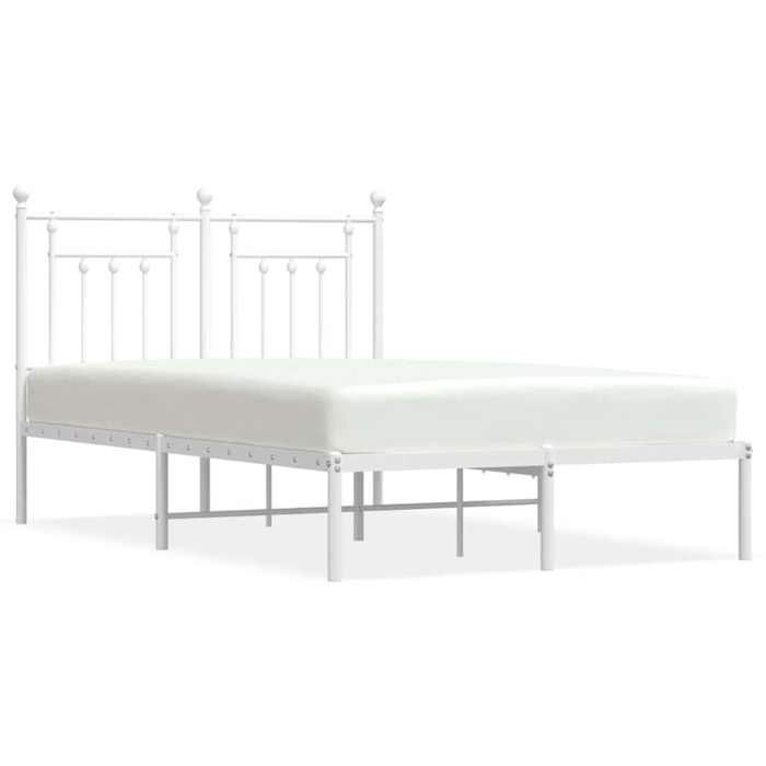 SALE 2026Cadre de lit Adulte et jeunes - Structure pour lit 2 personnes - métal - 196x125x97cm et tête de lit blanc 120x190cm 19.8