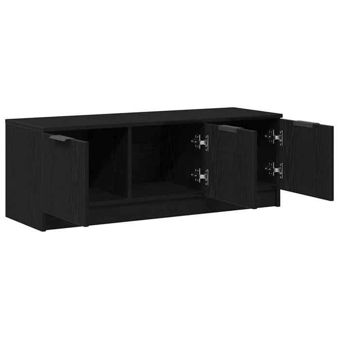 NEUF Armoire TV - Noir - Meuble TV - TABLE TV - Chêne noir 102x35x36 5 cm - Bois dingénierie TT5363