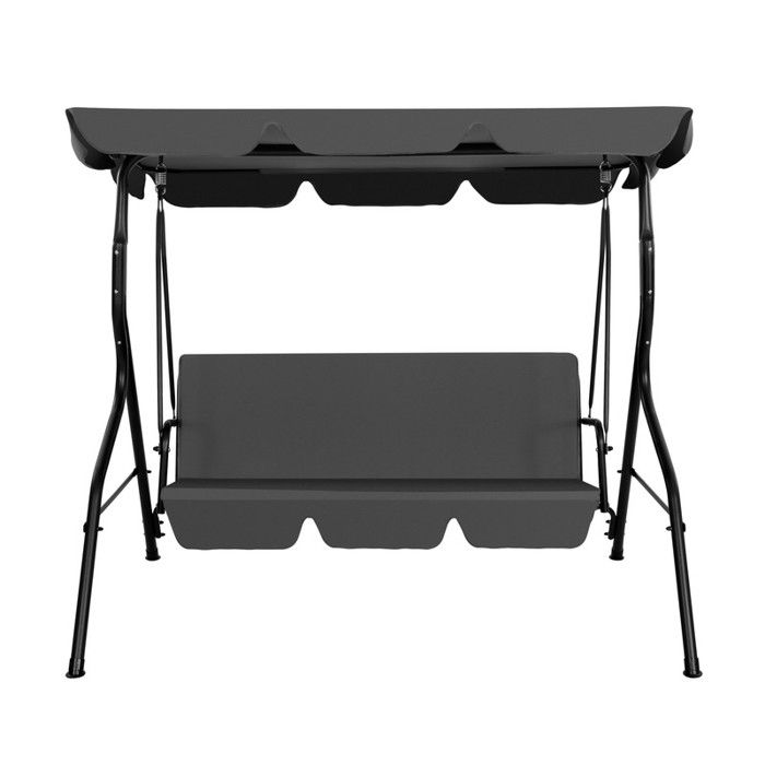 Avestar Balançoire Suspendue pour Jardin avec Coussin Amovible et Toit Réglable - Gris Anthracite