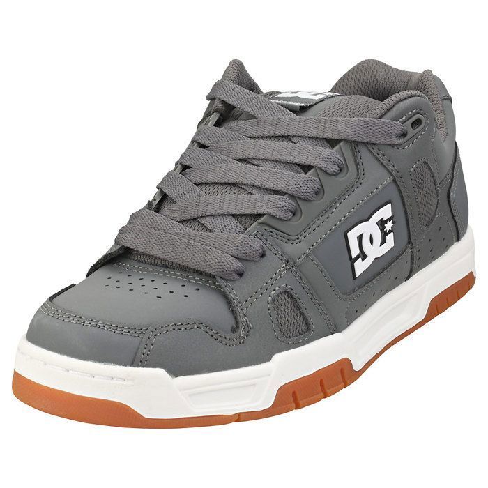 DC Shoes DC Shoes STAG - Baskets de Skate en Cuir Gris Fumée pour Hommes