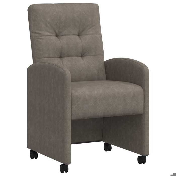 Les Soldes Chaise de salle à manger (2 pcs) - CLOUD - Chaises à dossier haut - avec Roues Gris 58x67x97 cm J221