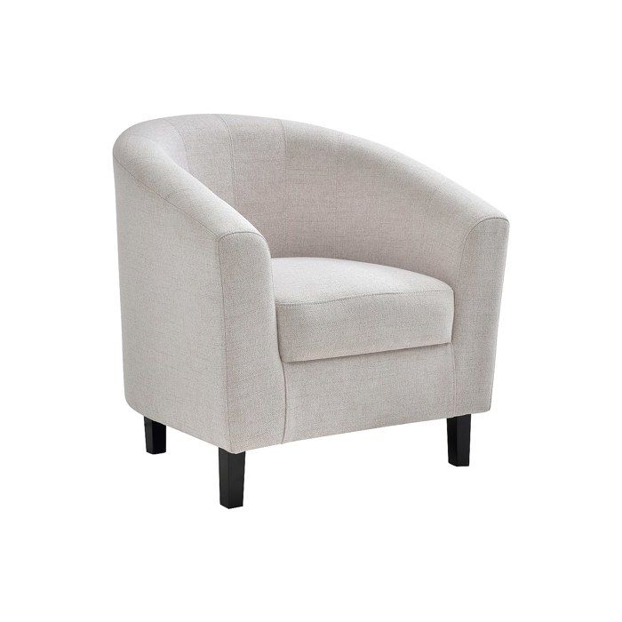 Fauteuil cabriolet en tissu chiné beige CRISTOBAL