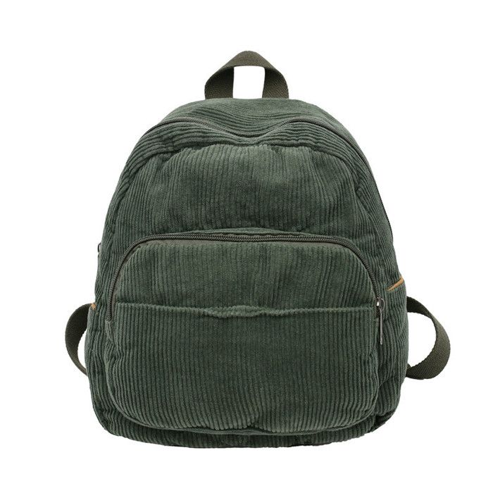 Sac a Dos Femme Mini XJYDNCG Velours Côtelé pour Quotidien et École - Vert