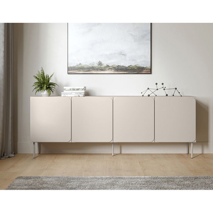 Elvis - buffet bas 200 cm - 4 portes - Beige