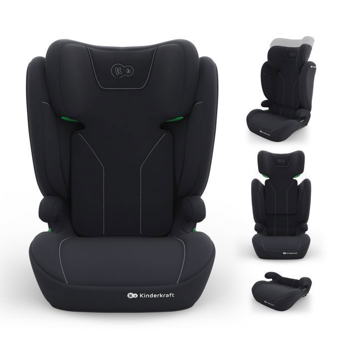 Siège auto Kinderkraft I-SPARK 2 PLUS i-Size 100-150 cm 2 en 1 booster H-GUARD SPS appuie-tête réglable noir