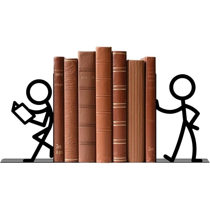 1 Paire de Serre-Livres pour étagères Serre-Livres métalliques Robustes Supports de Livres Noirs Mignons organiseurs