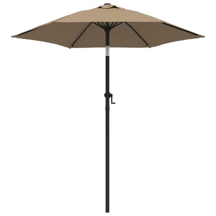 Parasol Gris et Taupe 200 x 224 cm (diamètre x H) avec protection UV et inclinaison réglable pour Jardin et Terrasse 243294