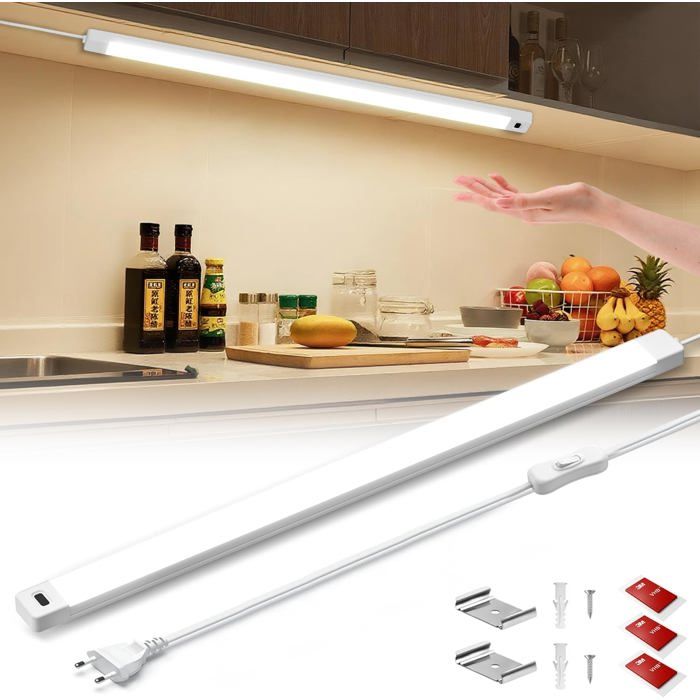 Reglette Led Cuisine 55Cm Détecteur De Mouvement Intérieur Sans Contact Éclairage Led Sous Meuble Cuisine 4000K Lumière A[BI43]