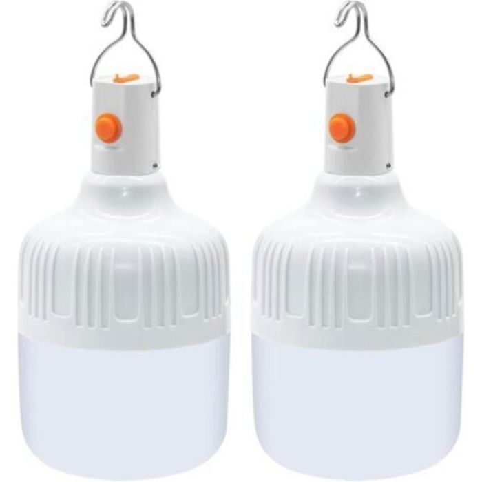 2 Pièces Lanterne de Camping Lampe Portable avec USB Rechargeable Piles 500 Lumens Super Brillant Extérieure pour Camping Tente T