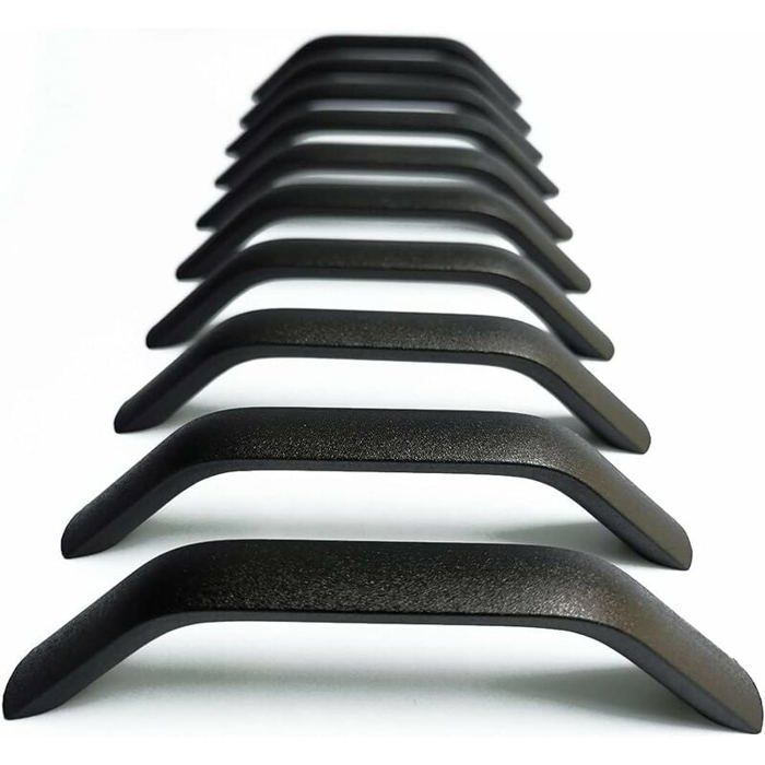 Lot de 10 poignées de meuble modernes noires pour tiroirs et placards - 128 mm