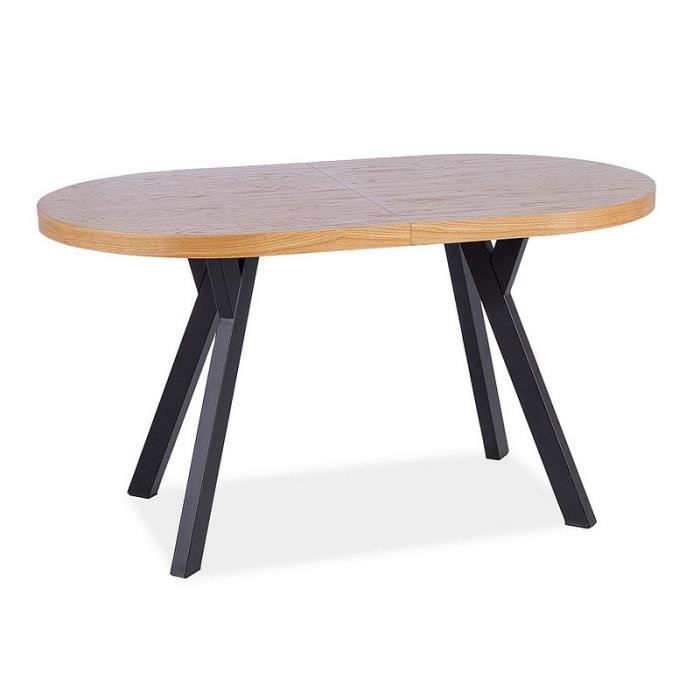 Meubles - Table à manger extensible avec 2 plateaux supplémentaires en bois - 12 couverts - L 140/272 x P 80 x H 76 cm Beige