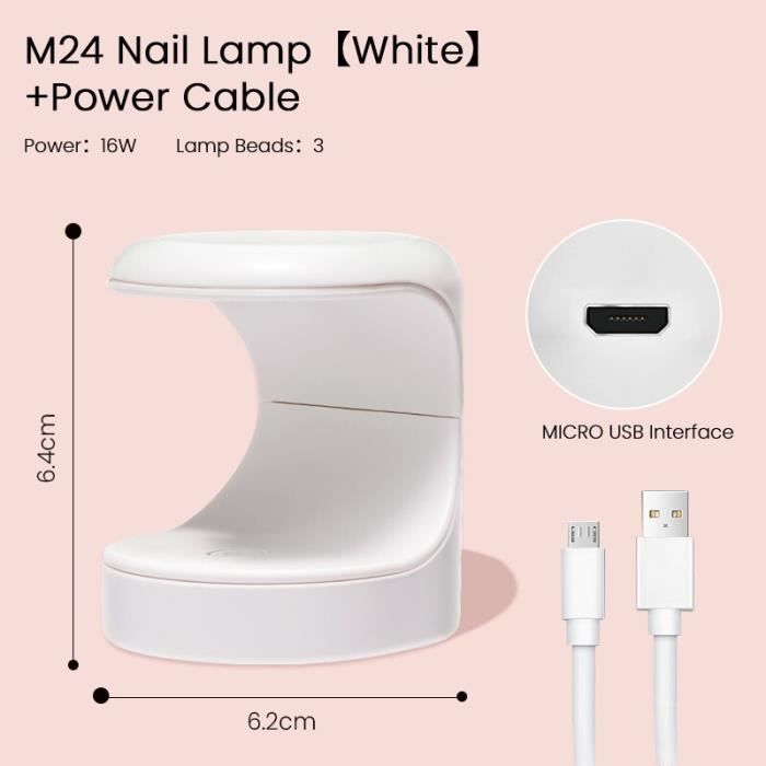 Mini Lampe UV Sèche-ongles Portable USB - Séchage Rapide, 3W, Couleur Blanc - Pour Vernis Semi-permanent