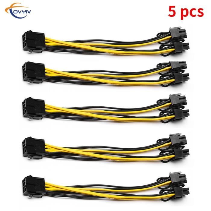 Câble D'alimentation Delock PCIE – 6 Broches Femelle Vers 8 Broches Mâle – Référence 83775 – Neuf Sous Blister