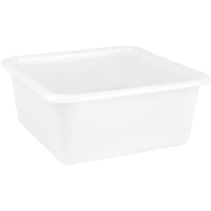 ALUMINIUM ET PLASTIQUE Cuvette carrée 32 cm 9.5 L - Blanc alimentaire