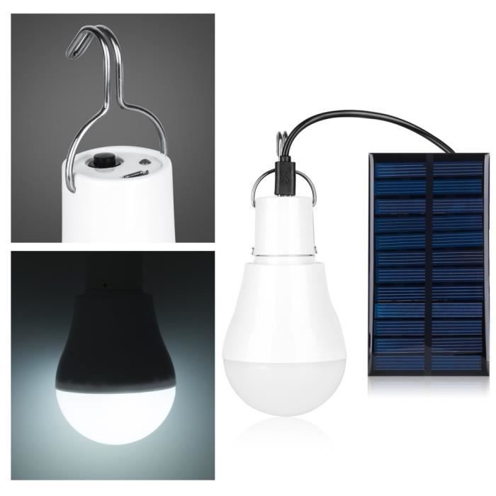 Lampe Solaire LED 22LED Pour Camping – USB Et Solaire, 2000 Lumens