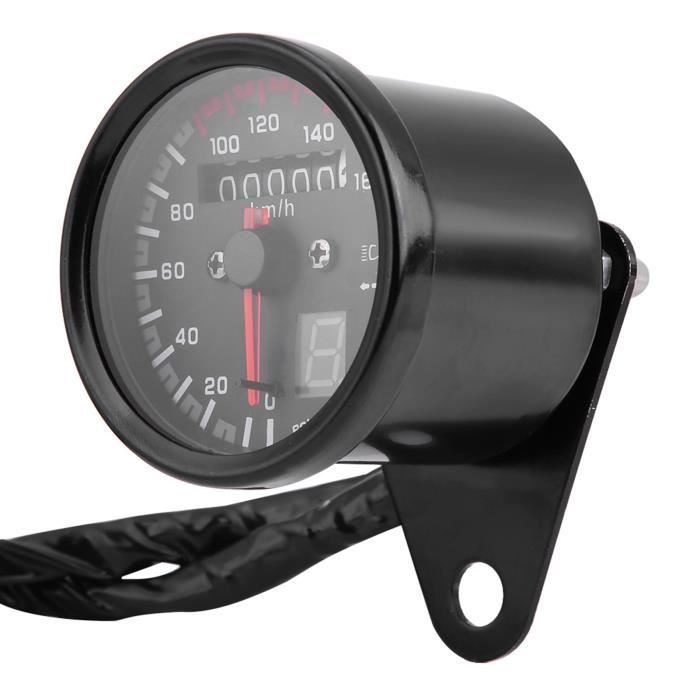 Compteur kilométrique de moto universel LCD compteur de vitesse numérique  jauges de tachymètre avec veilleuse adaptée à la moto 12V
