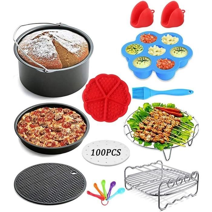 Accessoire Air Fryer, 2 Pièces Grille De Cuisson Pour Friteuse à Air, Air Fryer Grille De Cuisson, Réutilisable Aux Fours à Micro-Ondes, Moules à Gâteaux, Cuiseurs Vapeur-Carré