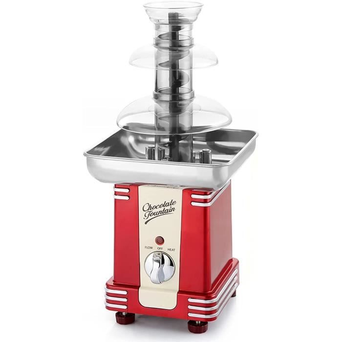 Fontaine à Chocolat électrique 3 Niveaux - Capacité 0,45 Kg - Avec 6 Fourchettes - Pour Fêtes Et événements