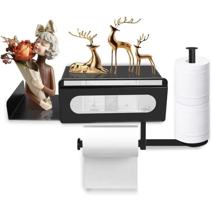 Moon Grey Porte Rouleau Papier Toilette, Gris Mat - Dérouleur Sans