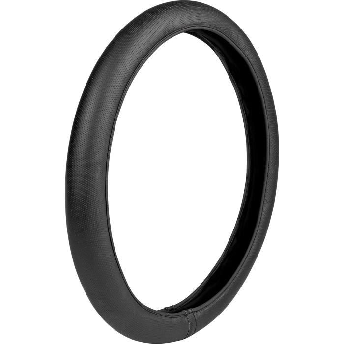 Couvre Volant Élastique Noir Simili Cuir M 38-40cm | Protection Style