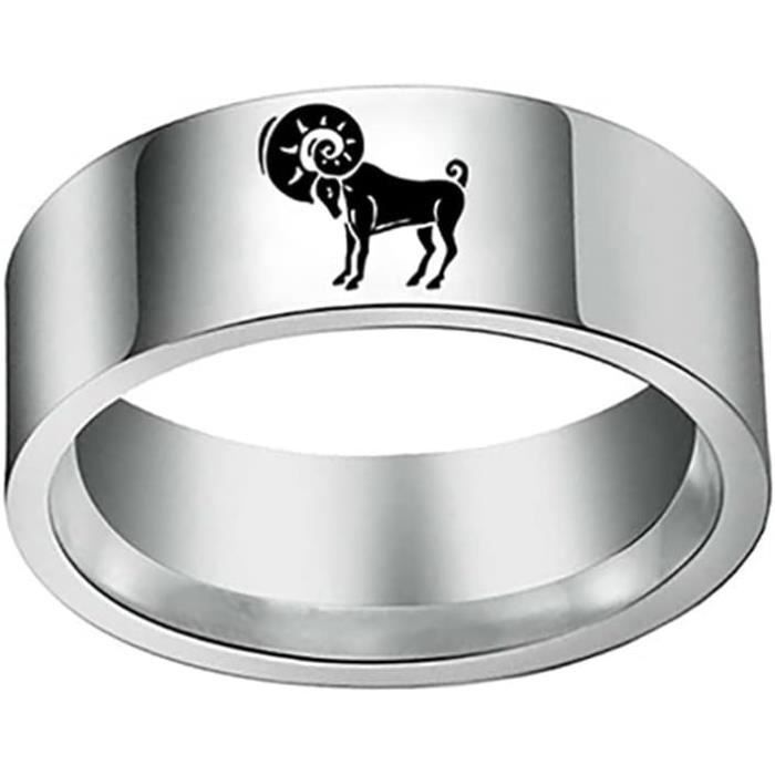 Personnalit Hip Hop 12 Constellation Zodiaque Biker Bague Unisexe