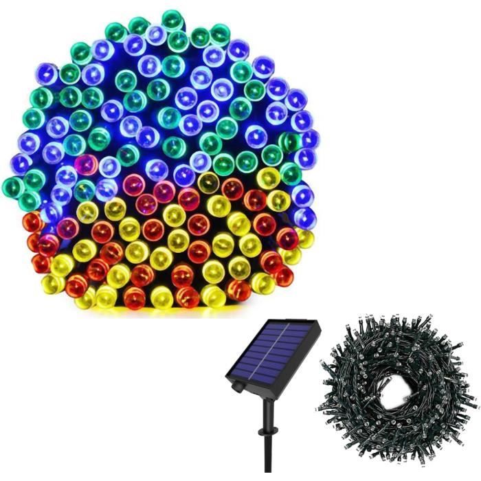 Guirlande Lumineuse Solaire 300 LED étanche IP65 - 30 Mètres, Multicolore - Pour Noël Et Décoration Extérieure