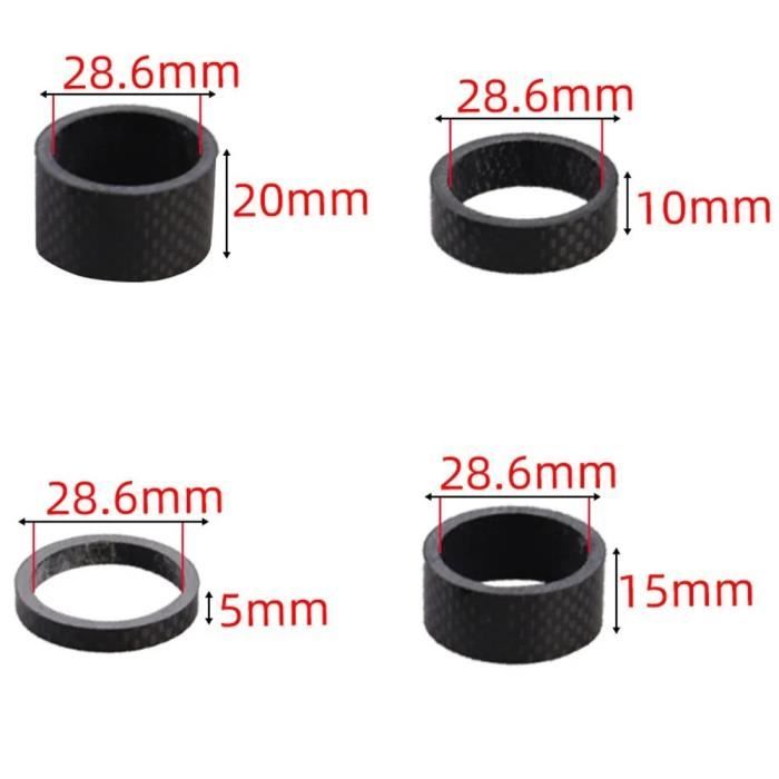 4 pcs 5 10 15 20 mm Rondelle de guidon de vélo en fibre de carbone