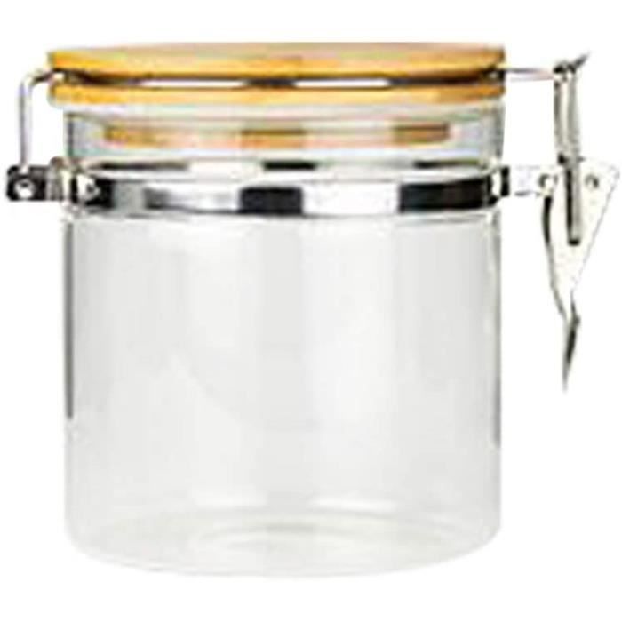 VASANA Bocal Rond Hermétique En Verre Transparent 500 Ml Avec Couvercle En Liège - Conteneur Idéal Pour Thé, Café Et Aliments Secs