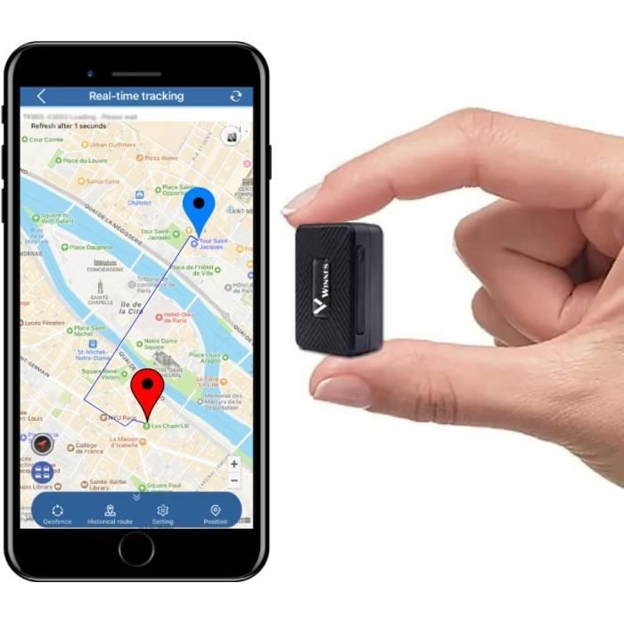 Mini GPS Tracker sans Abonnement Traqueur Portatif avec Aimant pour