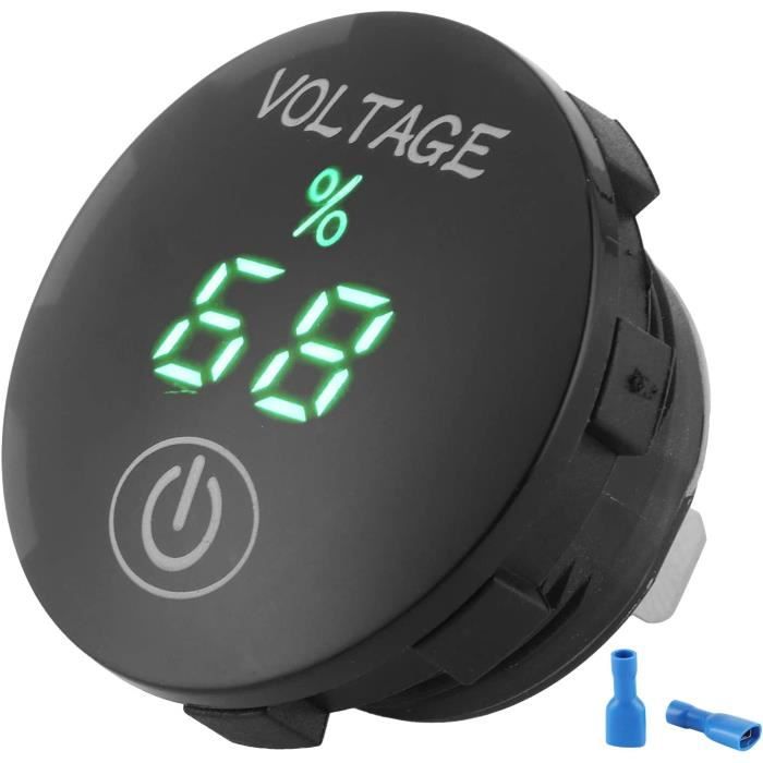 Voltmètre 12V Auto 52mm - Jauge Voltmetre 8-16V Avec Éclairage Blanc, Indicateur Tension Batterie Voiture Précis Et Robuste
