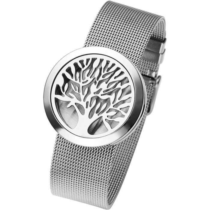 Bracelet Arbre de Vie Rond Ouvrir Aromatique Diffuseur de Parfum Huile