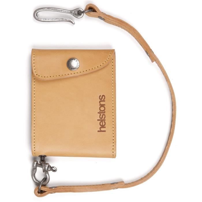 Portefeuille en cuir Helstons mini wallet + lacet - beige - Homme - TU
