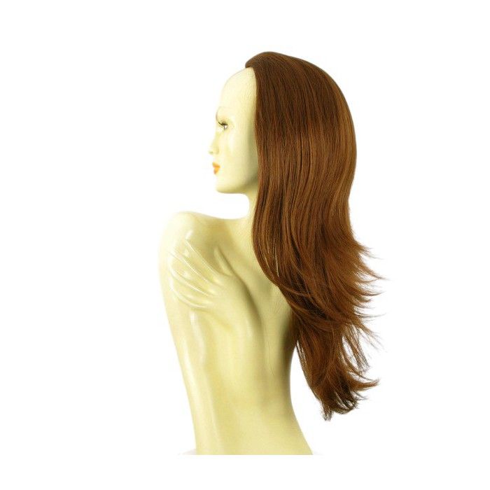 Demi-perruque (demi-tête) Extensions 40 Cm - Couleur Chocolat Méché Cuivré Clair - Synthétique - Bonnet Moyen - Neuf Avec étiquettes