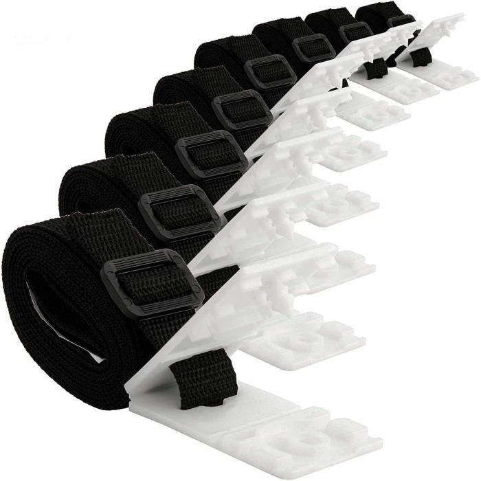 RIVERPOOL Lot De 8 Sangles De Fixation Extra-longues 2m Pour Bâche De Piscine – Sangle Nylon Résistante Aux UV Et Au Chlore | Kit Universel Pour Enrouleur Mobile | Facile à Installer | Garantie 6 Mois