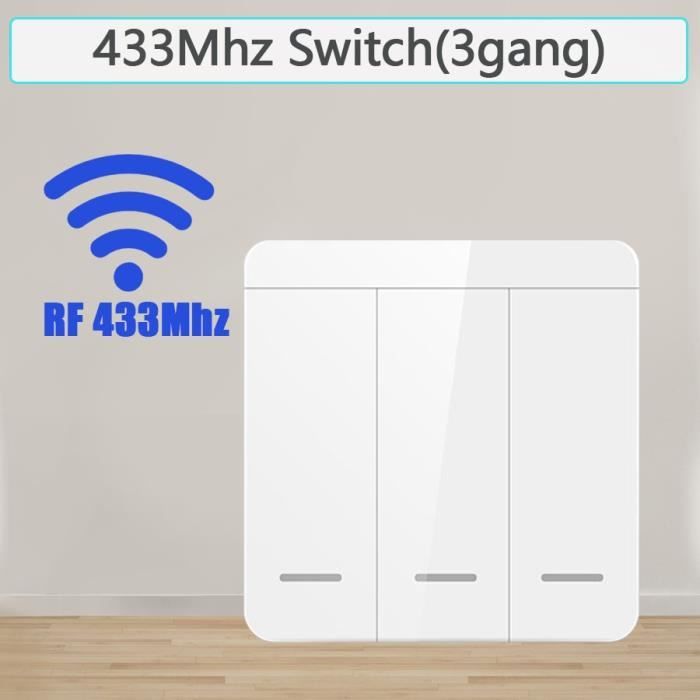 Interrupteur Sans Fil 433MHz - Émetteur + Récepteur, 10A/1500W, Portée 30m - Installation Facile Sans Câblage