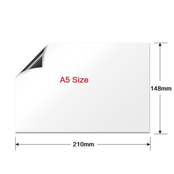 Tableau blanc magnétique A5, aimants pour réfrigérateur, lingettes