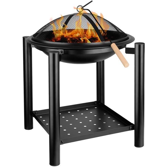 Brasero Barbecue Cheminee C, Hampton Bay Crossfire 29 50 In Steel Fire Pit With Cooking Grate