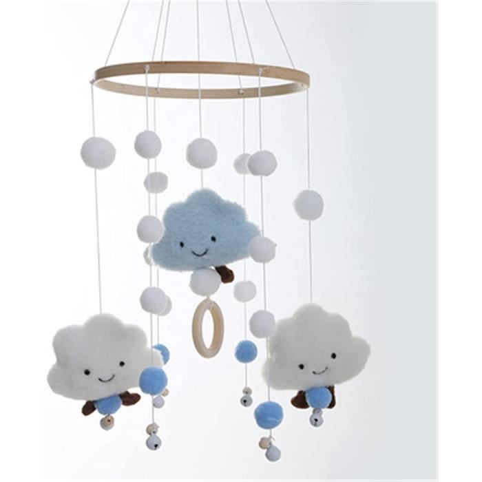 Mobile Carillon Eolien Pour Bebe Creche Avec Boules En Feutre Nuages 3d Mobile Pour Chambre D Enfant Decoration De Lit 368 Cdiscount Jardin