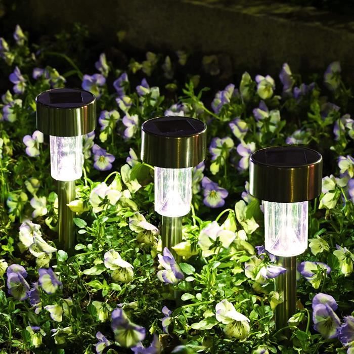 Soplex Lot De 12 Lampes Solaires Pour Chemins De Jardin, Éclairage De  Paysage-Allée En Acier Inoxydable Traditionnelle Blanc [H450] - Cdiscount  Maison